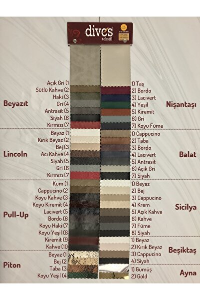 Dives Tekstil Balat Serisi Premium 1. Kalite Döşemelik Suni Deri 5
