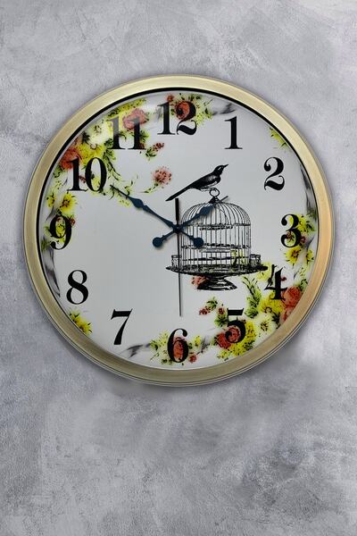 Platin Saat هدية ساعة حائط معدنية عتيقة على شكل طائر مقاس 40 سم