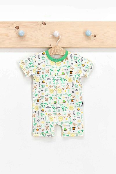 U.S. Polo Assn. Base. Polo Assn Licensed Short Sleeve Jumpsuit Baby Boy Green