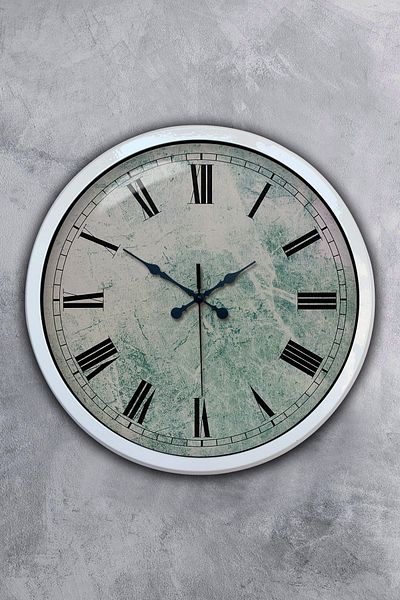 Kasva Concept Gift 40 cm White Metal Roman Numeral Wall Clock