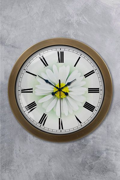 Kasva Concept Ρολόι τοίχου 36 εκ. Αντίκα Μεταλλικό Μαργαρίτα