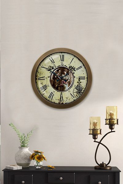 Kasva Concept Gift 36 cm Antique Metal Nostalgia Wall Clock