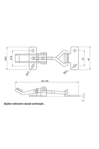 EYM 4 Adjustable Tension Locks Hood Latch Sleeve Lock Code 41-003