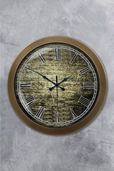 Kasva Concept Gift 36 cm Antique Metal Antique Roman Wall Clock