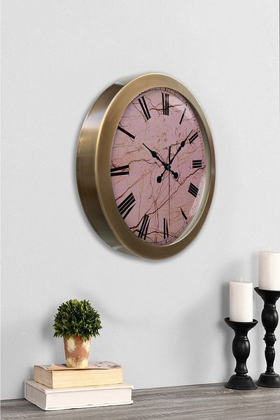 Kasva Concept Gift 36 cm Antique Metal Pink Wall Clock
