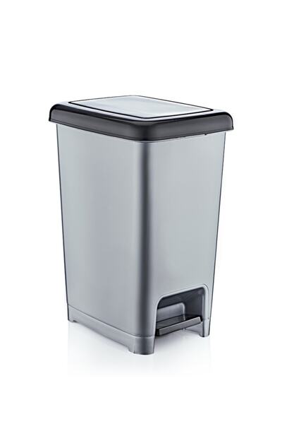 Vienev 25 Lt Slim Pedallı Çöp Kovası Gri Syah