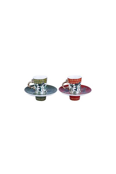 Lucky Art Belle Bone 2-Piece Coffee Color Cup Set