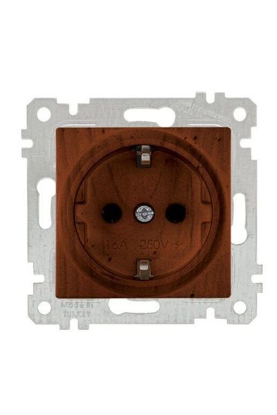 Mutlusan Rita Walnut Mek+key Grounded Socket Mut-2200 600 0257