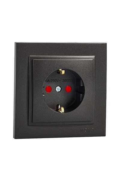 MONO 500- 002021 -119 Despina Smoked Child Proof Grounded Socket - Frameless