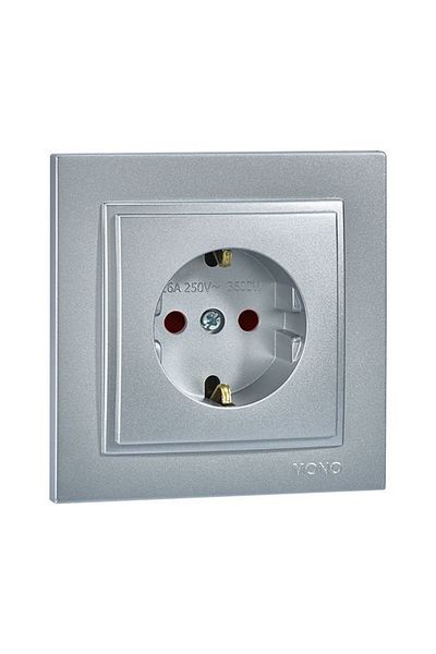 MONO 500- 002121 -119 Despina Silver Child Proof Grounded Socket - Frameless