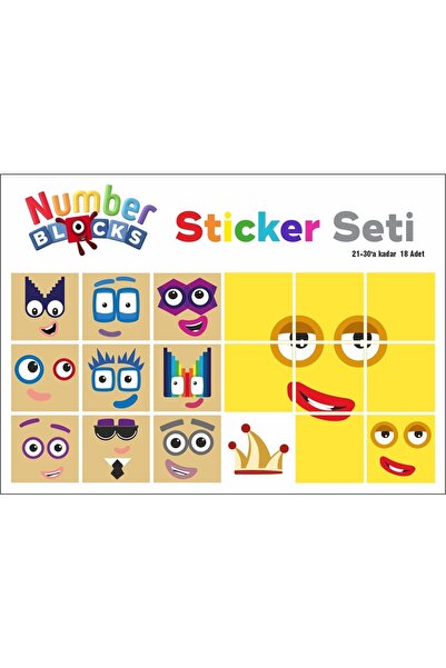 Printhome Number Blocks Matematik Eğitici Birim Küp Snapcubes /21-30 Sticker ...