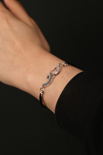 Jenny Daphne Silver Color Rainbow Cloud Sun Zircon Stone Bracelet