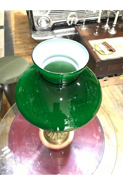tayfuntufan antika koleksiyon 40 cm High Opaline European Brass Lampshade