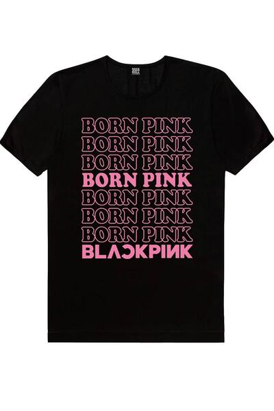 RYO FASHİON Blackpink Group Anime Unisex Short Black Sleeve Kids T-Shirt