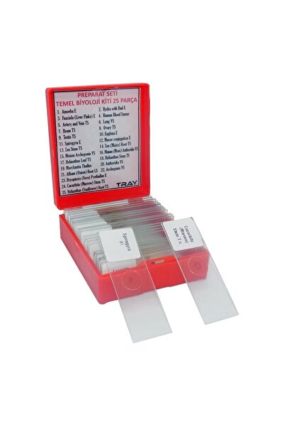 TRAY Preparat Seti Temel Biyoloji Kiti 25 Parça