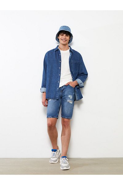 LC Waikiki Pánské džínové kraťasy Slim Fit
