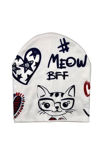 Cramer Double Layer Combed Cotton Interlock Baby Kids Beanie (Pedantic Cat)