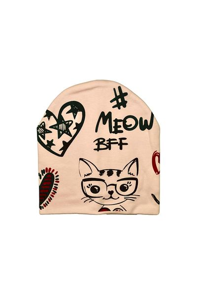 Cramer Double Layer Combed Cotton Interlock Baby Kids Beanie (Pedantic Cat)