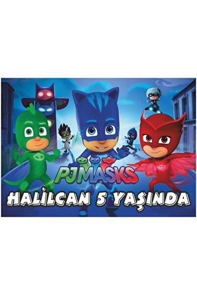 reklamatolye Pija Maskeliler 2 Temalı 70x100 Cm Doğum Günü Branda Afişi