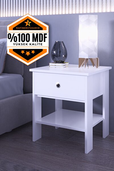 rafineritasarım Komodin Çekmeceli Bölmeli Başucu Komodini Mdf