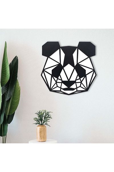 CajuArt Decorativ Geometric 45 Cm Panda Lemn Decor de Perete