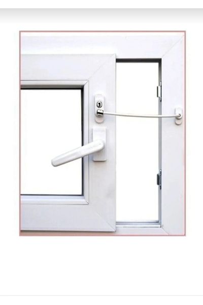 AKYD AK KALE YAPI DEKORASYON Akyd Kidmix Pvc - Child Safety Door with Metal Rope, White, 1 Piece