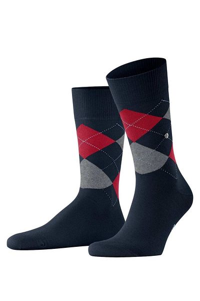 Burlington 3-teiliges Herren-Socken-Set – King, Baumwolle, Rautenmuster, Logoamblem