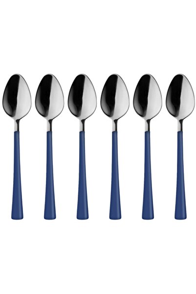 Kitchen Design Lab Gümüş Mavi Çay Ve Kahve Kaşığı 6 Adet, Kutulu, Paslanmaz Ç...
