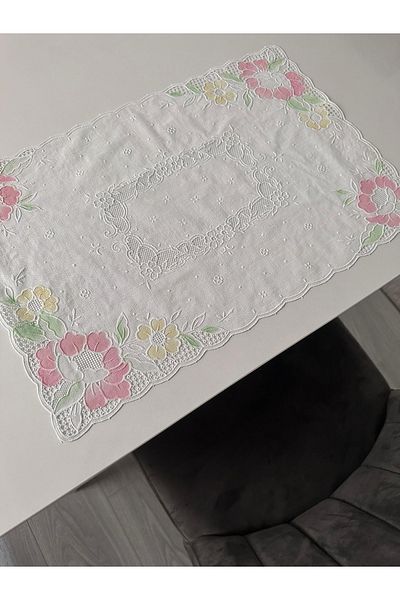 LİMAY 2-Piece American Service - Lace Embroidery Looking 1stClass Washable PVC 30x45 Cm