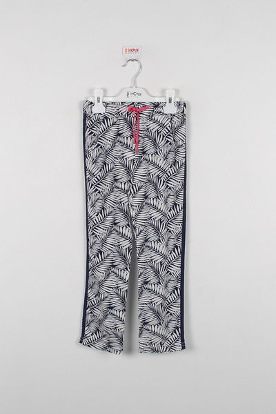 incity Girl's Leaf Patterned Navy Blue Trousers