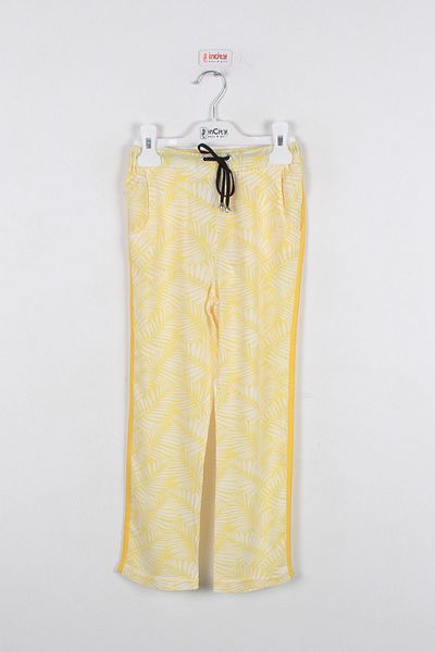 incity Girl's Leaf Patterned Yellow Pants