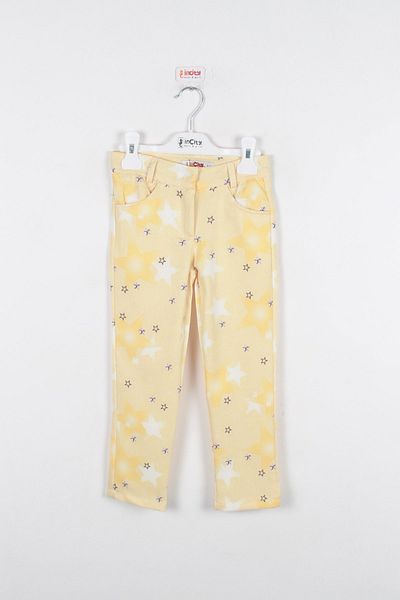 incity Girl's Star Patterned Yellow Trousers