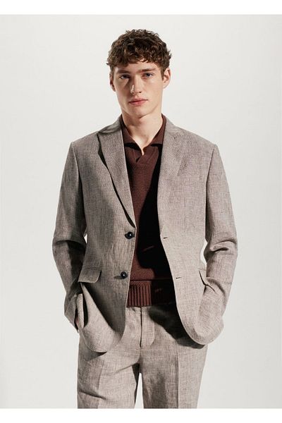 MANGO Man Μπουφάν 100% λινό Blazer