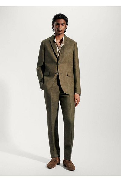 MANGO Man Slim Fit Fabric Blazer Jacket