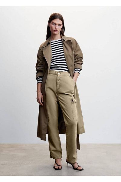 MANGO Woman Cargo-Jeanshose mit Taschen