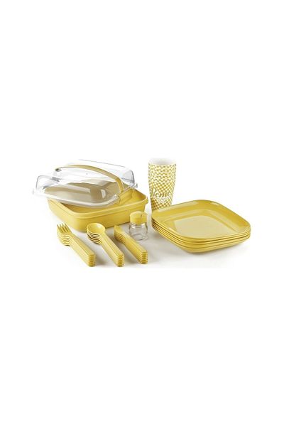 Lider MAGNESİA Picnic Set 32 Pieces Meticulous Lovely Yellow Color
