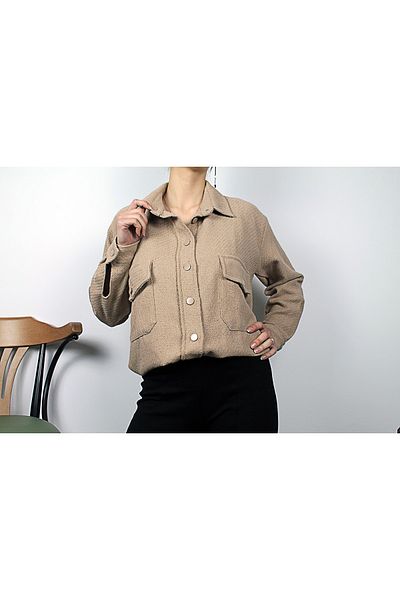 Damla Γυναικείο πουκάμισο με τσέπες Oversize