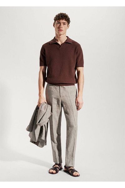 MANGO Man 100% Linen Trousers