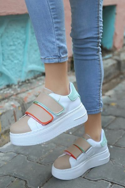 Aleza Shoes Γυναικείο αθλητικό παπούτσι με χοντρή σόλα Velcro