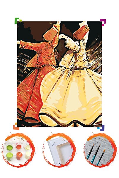 PlusHobby Plus Hobby Sb92 - Semazen Sayılarla Boyama Seti 40x50cm Tuval