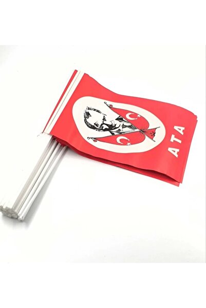 SEYFİKİRTASİYE Büyük Boy 10 Adet Çubuklu Kağıt Atatürk Çıtalı Sopalı Saplı Ay...