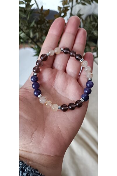 Doğaltaş Lepidolit &rutilli Kuvars & Dumanli Kuvars ( Öfke/anksiyete/ Depresy...