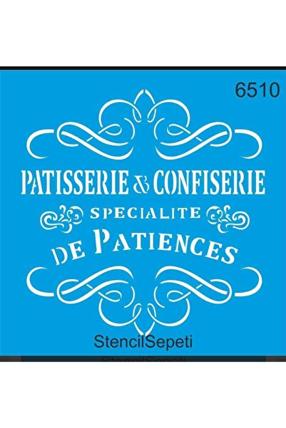 DERYA DESİNG ART Patisserie Pattern Stencil Template St6510 30X30Cm