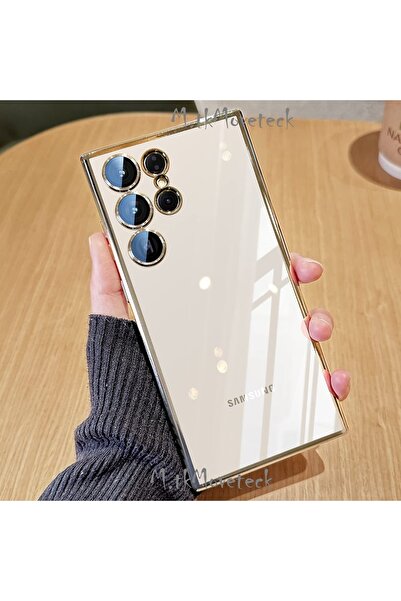 m.tk moveteck Samsung Galaxy S22 Ultra Kılıf Tam Kamera Korumalı Metalik Parl...