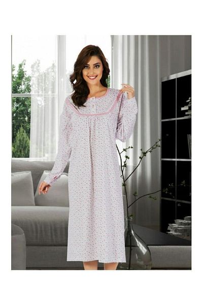Sefa Giyim Plus Size Neck Mother's Nightgown Pajamas