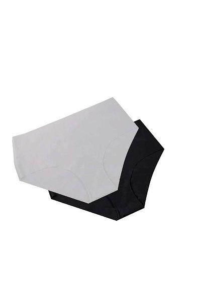 GECKO COLLECTION Gecko Recovery High Waist Laser Cut No Trace Invisible Soft Women's Panties 2 Pieces White-black