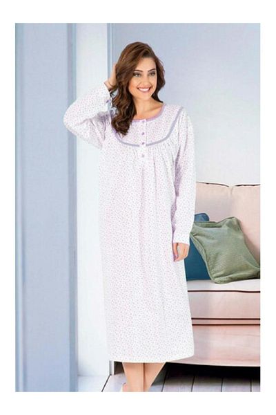 Sefa Giyim Plus Size Neck Mother's Nightgown Pajamas