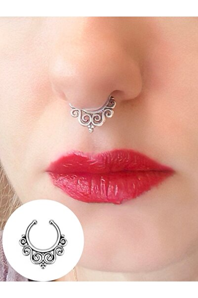 Bylin Takı Ganeşa Pirinç Sahte Septum Piercing