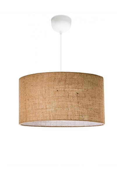 Modamonline Keten Avize Çap 30 Cm Kumaş Tekli Retro Sarkıt Av135