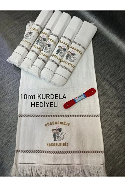 yörük tuhafiye Wedding Towel, Car Towel, Convoy Towel, 12 Pieces, and 1 Ball Ribbon School Towel,